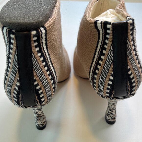 Amambaih INMA Spain Woven Ankle Boots 37 Sculptural Heel Boho - Picture 4 of 7